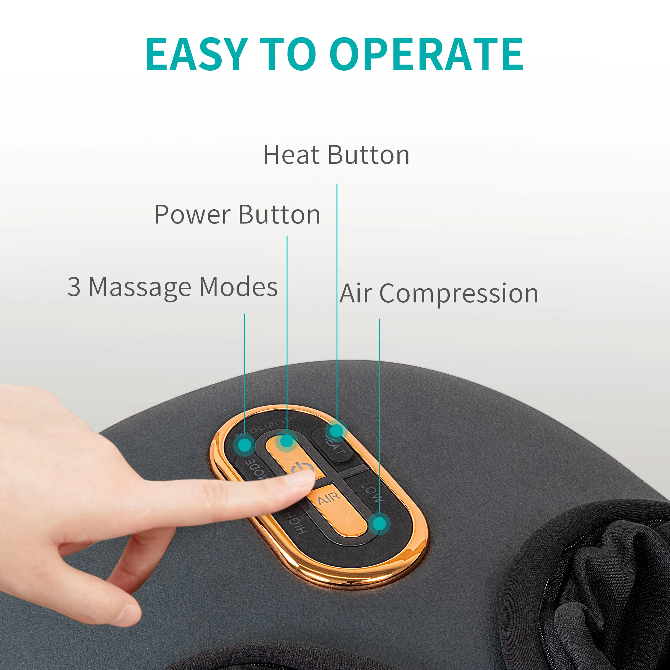 Medcursor Shiatsu Foot Massager Machine (Black) - Image 3