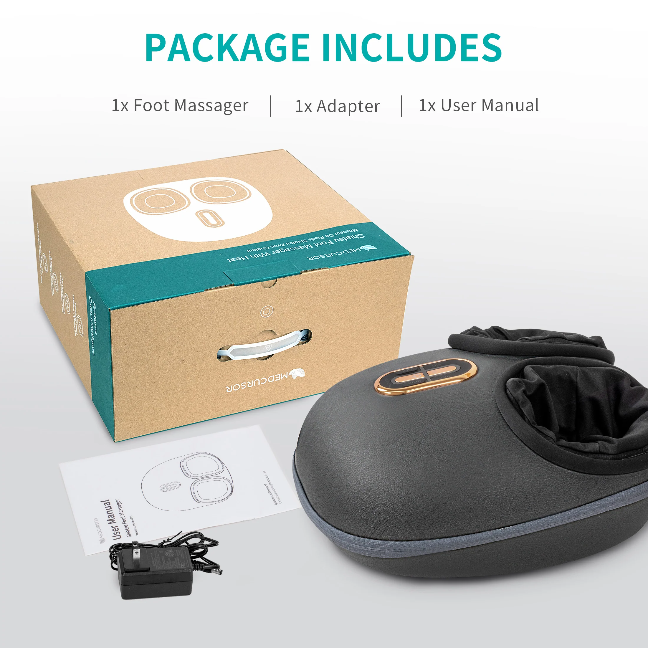 Medcursor Shiatsu Foot Massager Machine (Black) - Image 9